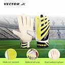 Vector X ULTIMAX Goalkeeper Gloves with Finger Saves&Super Grip,Palm Made with 3mm Latex Foam,Use for Football(Color-Grn-Blk) Size-8 gallery image