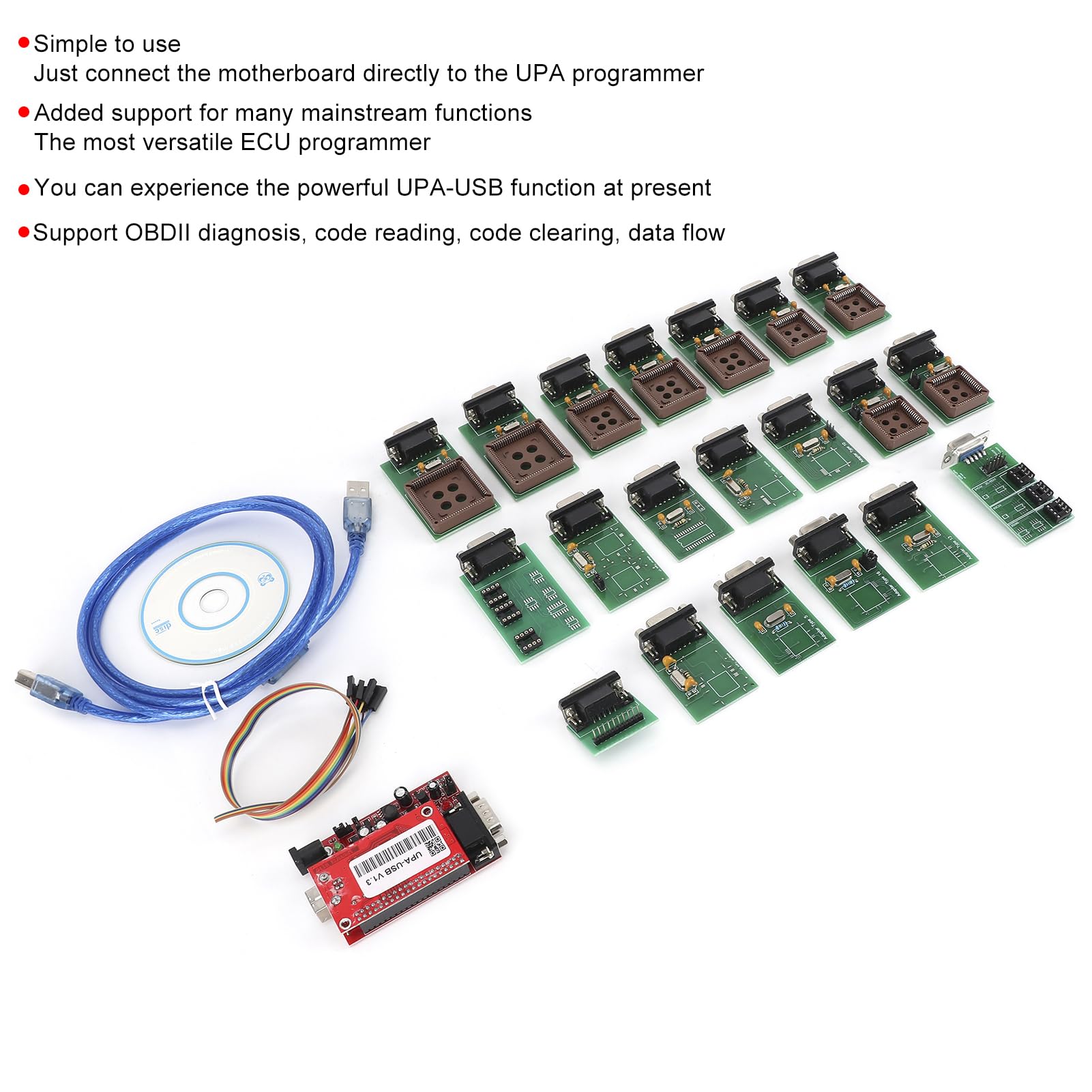 Programador automático Herramienta de diagnóstico automático Programador de ECU Detector de fallas UPAUSB Lector de código Escáner OBD2 Herramienta de diagnóstico automático