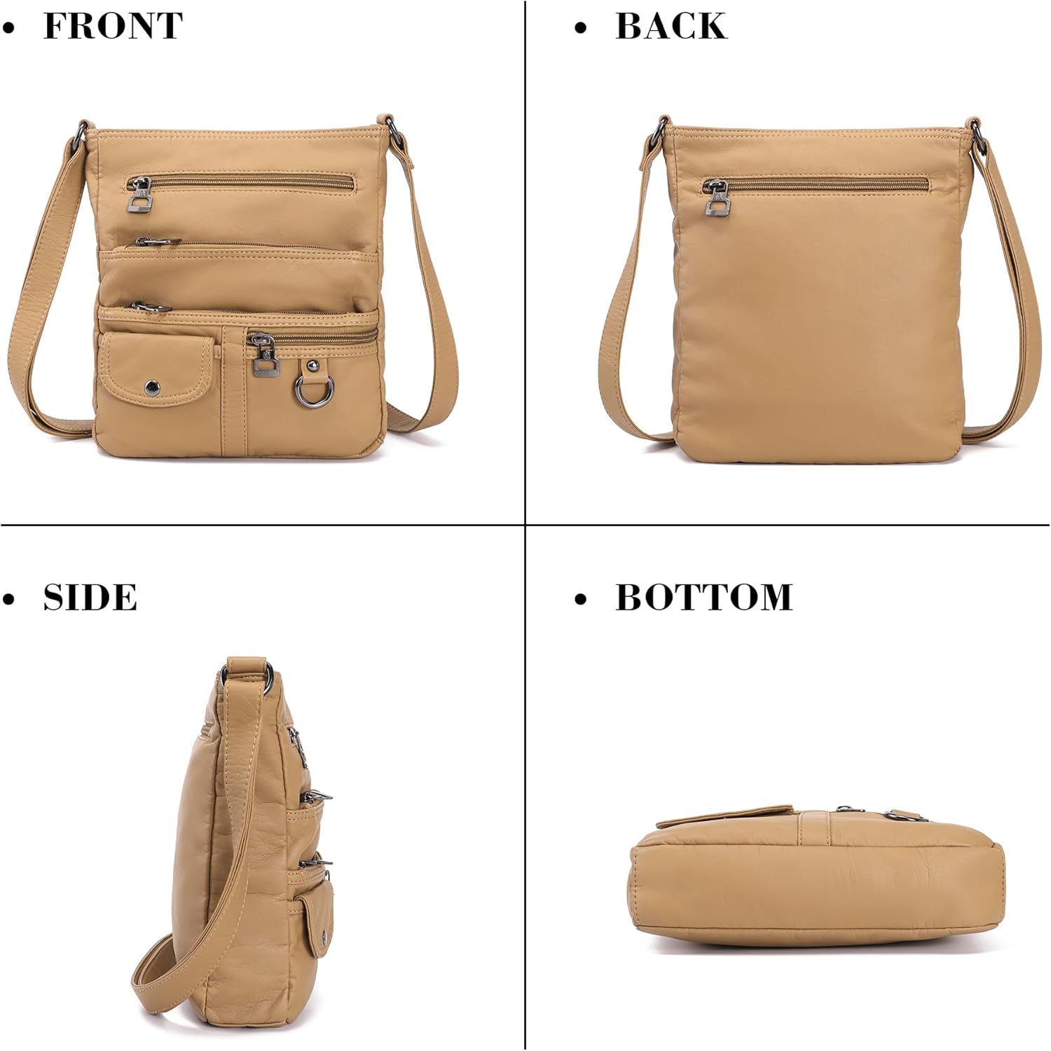 MINICAT Crossbody Purses for Women Multi Pocket Crossbody Bag Soft Leather Cross Body bag for Woman Small Shoulder Bags - Image 8