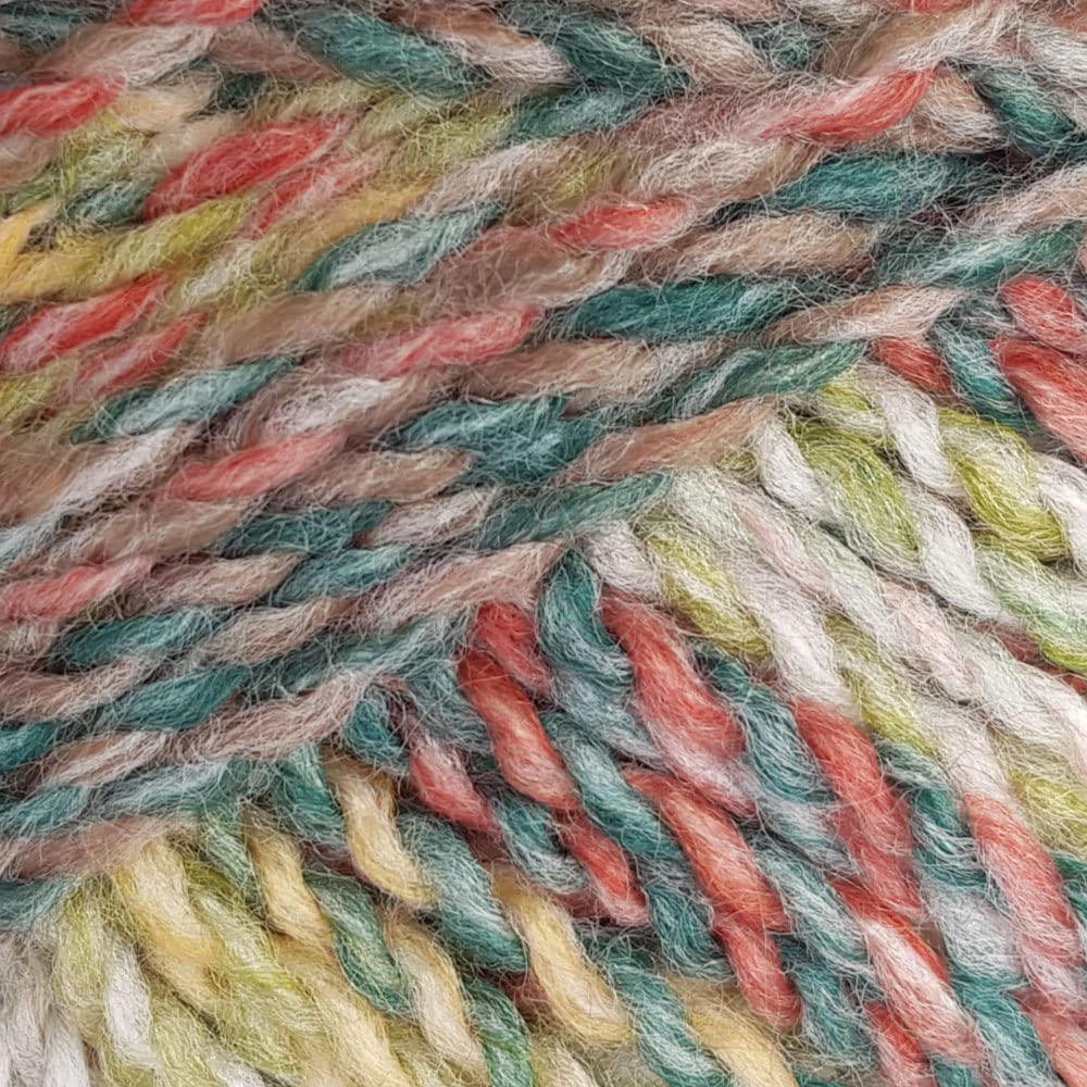 James C Brett Marble Chunky Knitting Yarn 100% Soft Acrylic Wool (MC107), Multicoloured