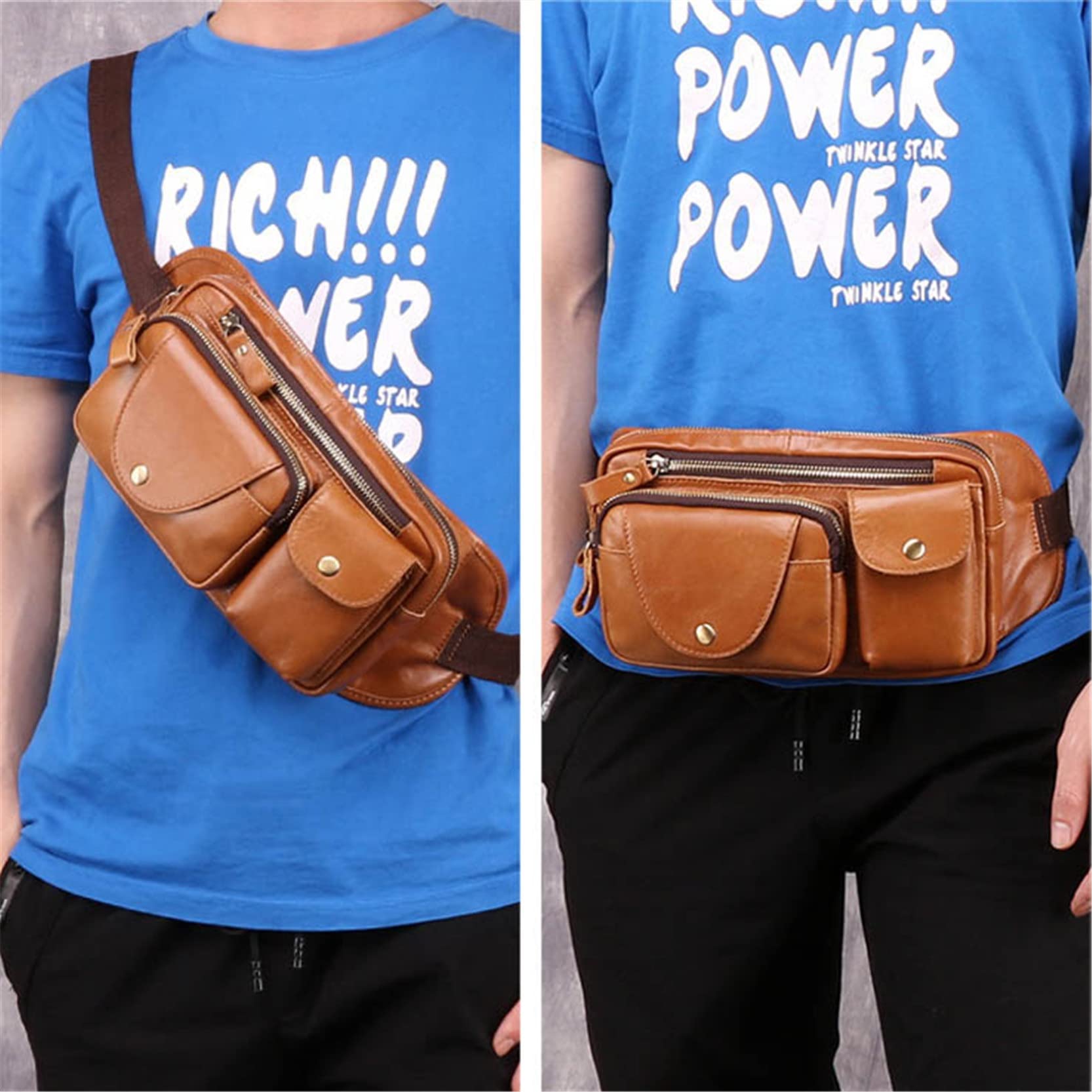 Marsupi Running Unisex, Borsa in vita in vera pelle da uomo Fanny Pack Festival da viaggio Festival in esecuzione escursionismo Ciclismo arrampicata Sport Outdoor Sport Bum Bag Sacchetto del telefono
