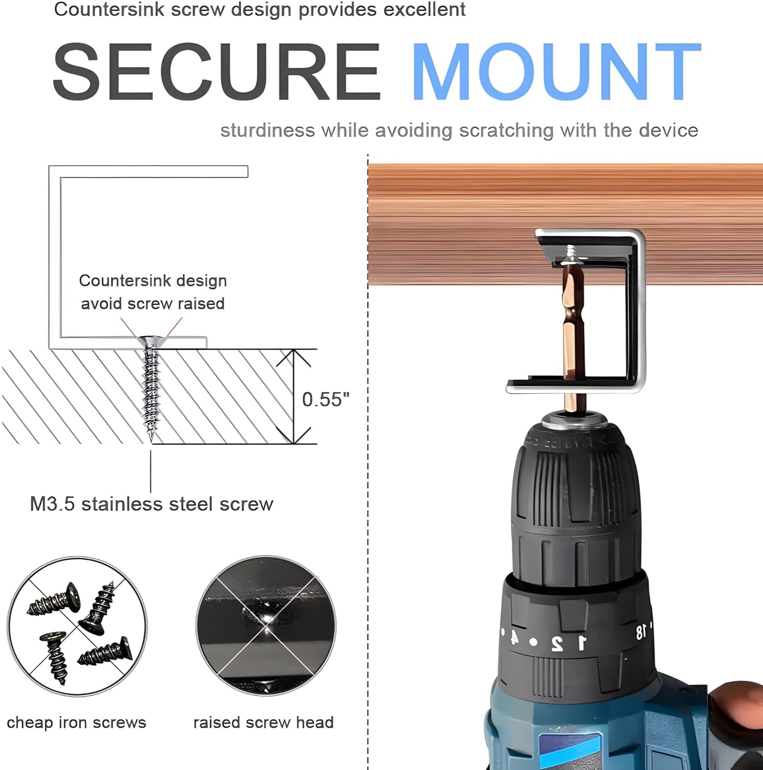 24x7 eMall Under Desk Laptop Holder Wall Mount Holder for Laptops, Carbon Steel, Scratch Resistant Strips, Adjustable Mounts Use Slide In And Slide Out Design. Device Thickness Should Not exceed 35mm. 18 71u3drqQLDL. SL1500