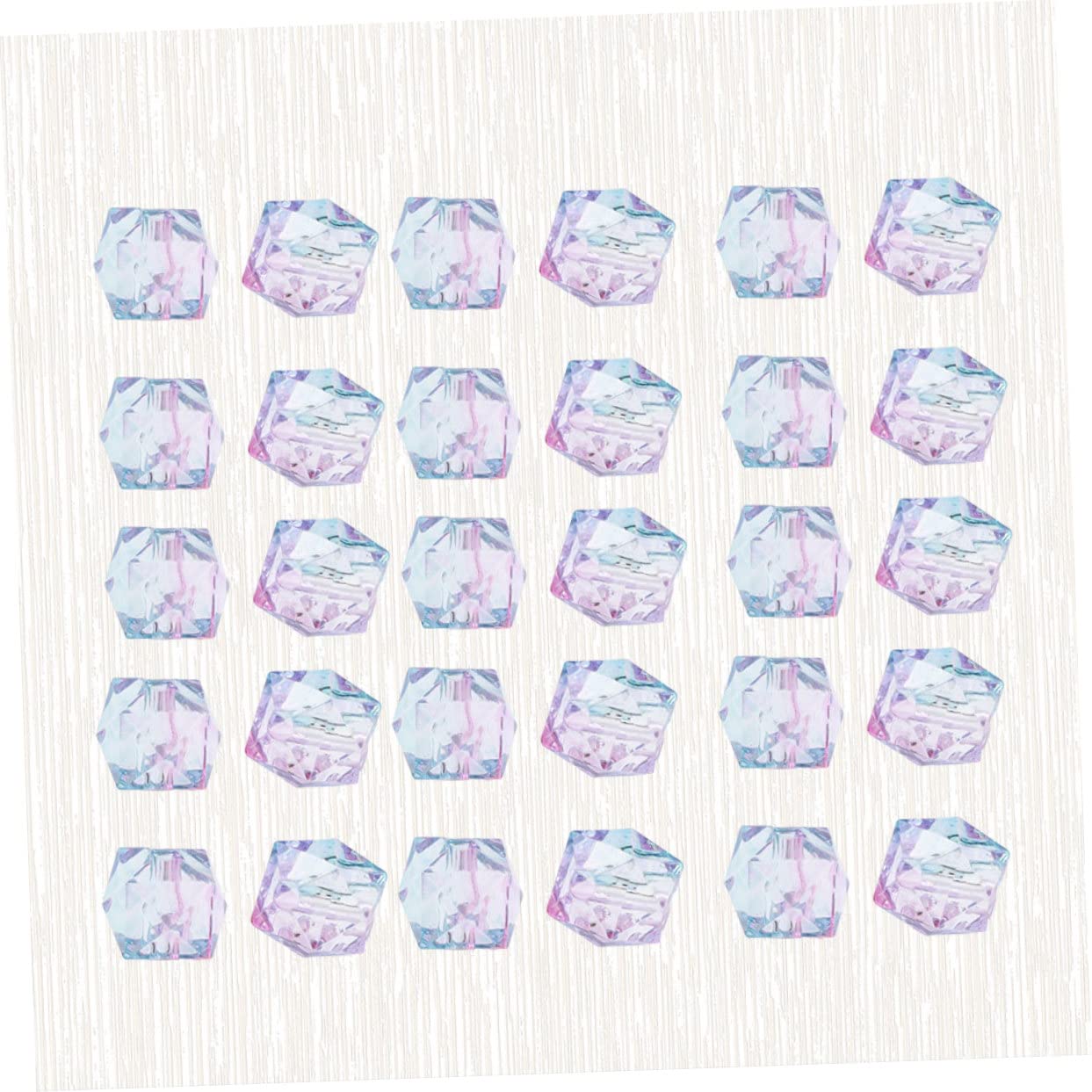 SHINEOFI 600piezas Abalorios De Acrílico Transparentes Bicolor Para Diy Accesorios De Joyería Para Pulseras y Collares Diseño Poligonal Azul y Rosa