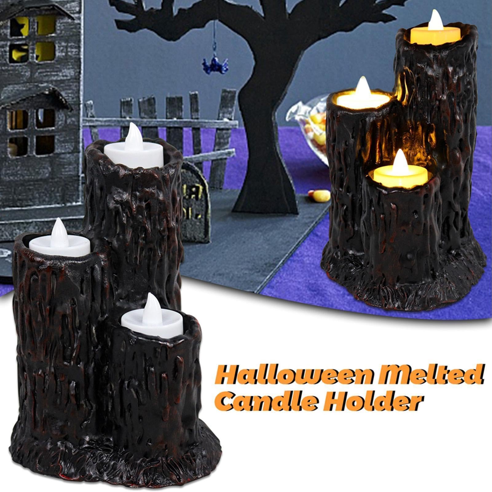 Generico LED Halloween LED Senza Fiamma A Forma Di Tronco In Resina
