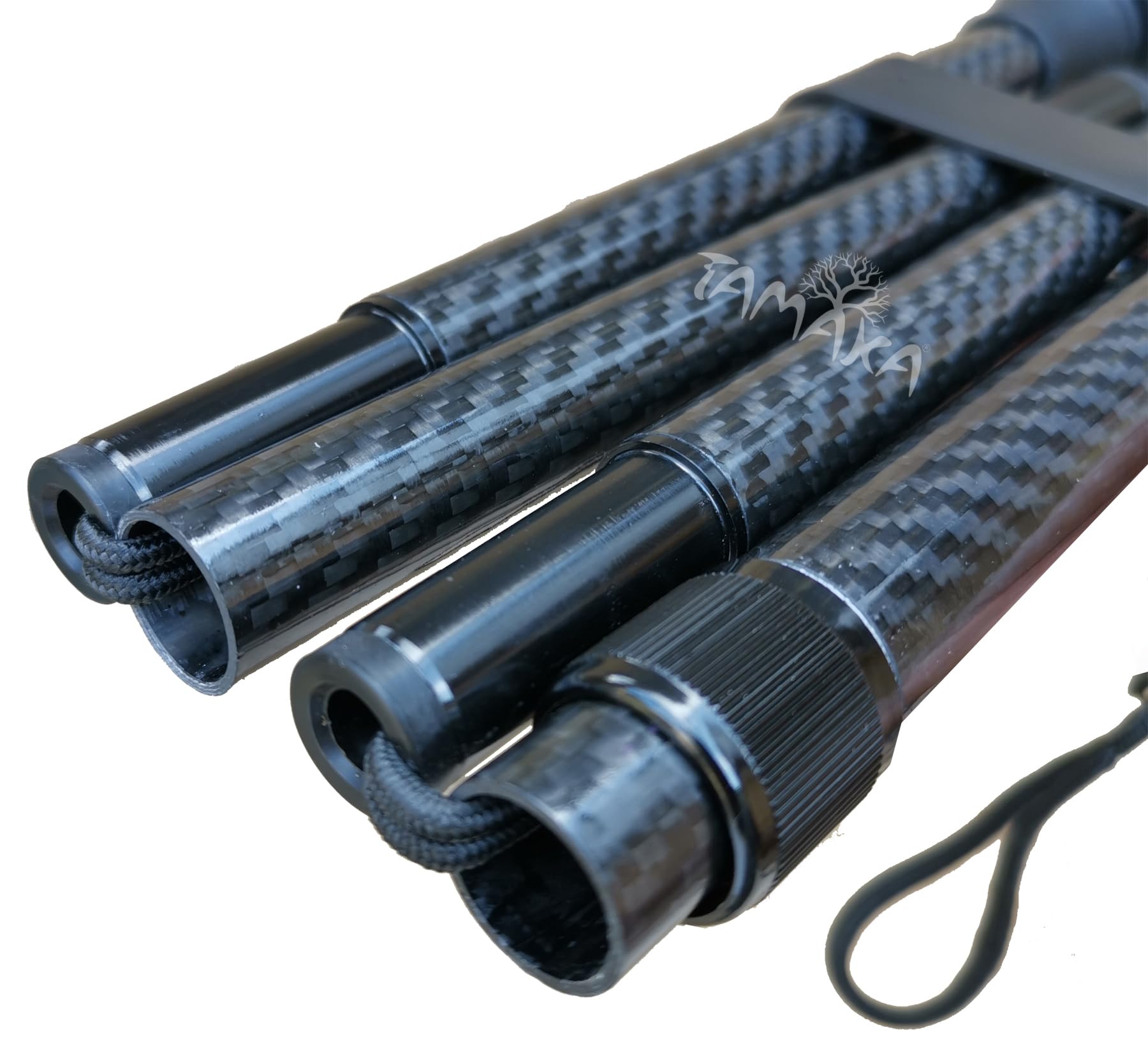 TAMAKA® Bastone da passeggio pieghevole in fibra di carbonio di alta qualità, 4 pezzi, regolabile, leggero e resistente, con impugnatura morbida, alla moda, compatto