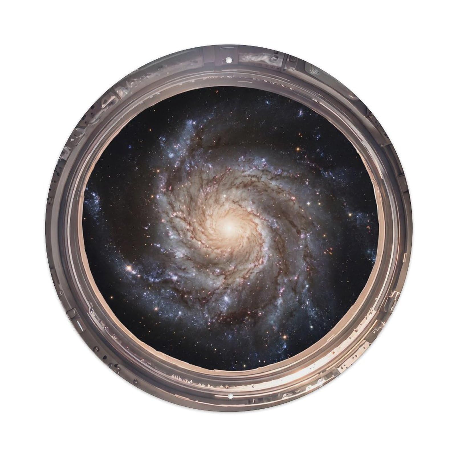 Spiral Galaxy Arms from Space Station Porthole Metal Tin Sign