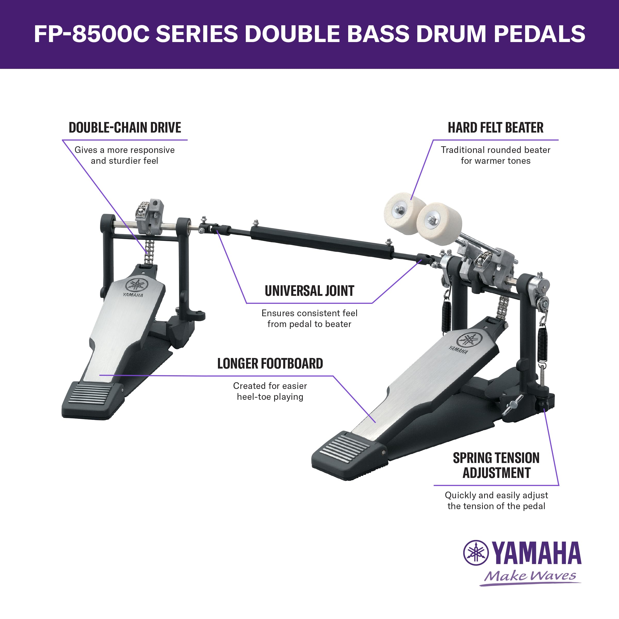 Amazon.com: Yamaha DFP-8500C Double Foot Pedal - Double Chain