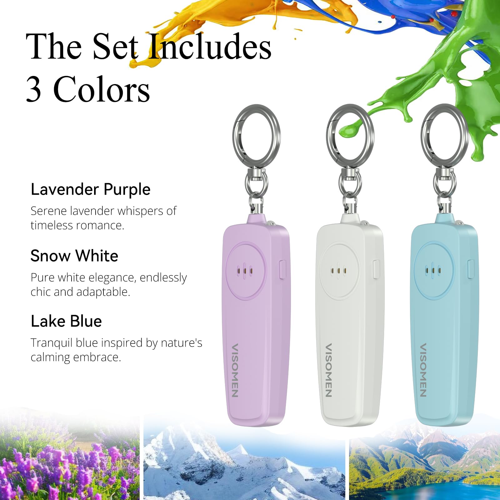 Llavero de alarma de seguridad personal, sirena fuerte con luz LED intermitente, dispositivo de seguridad de emergencia portátil, regalos para mujeres, niños, regalos para ancianos, correr por