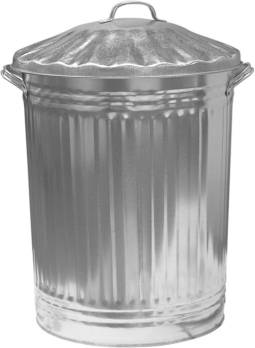 Easy Shopping 90L 90 Litre Large Galvanised Metal Bin Home Garden Industrial Rubbish Waste Dustbin Feed Storage Unit (1)