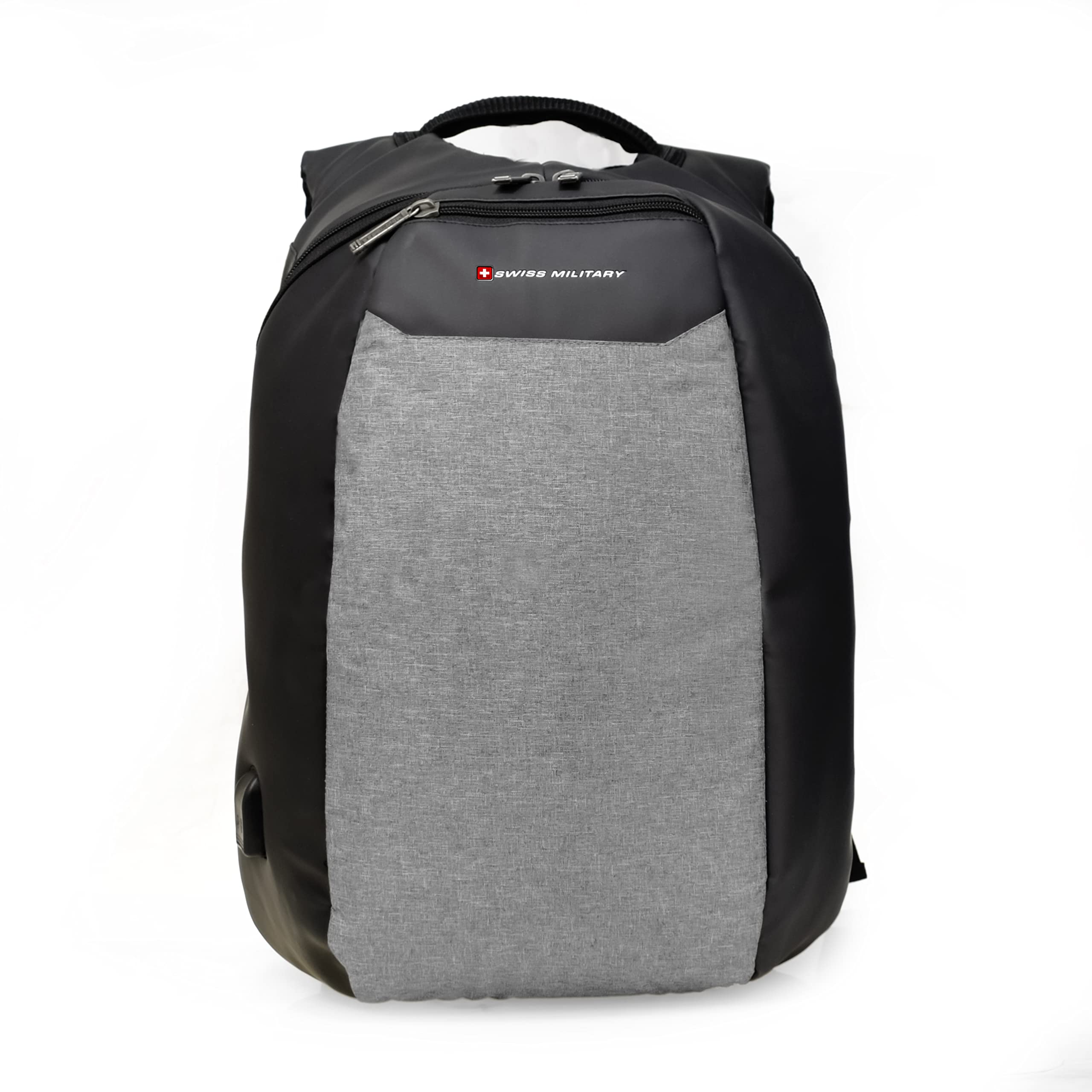 Swiss Military 26 Ltrs Grey Casual Laptop Backpack with USB Charging Port, Black and Grey Color, PU Leather with Widened Luggage Belt LBP73C (B0BP2H3XLG) Amazon Price History, Amazon Price Tracker