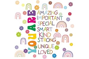 Door Decals for Classroom | Colorful Inspirational Wall Decals | Motivational Phrases Wall Stickers