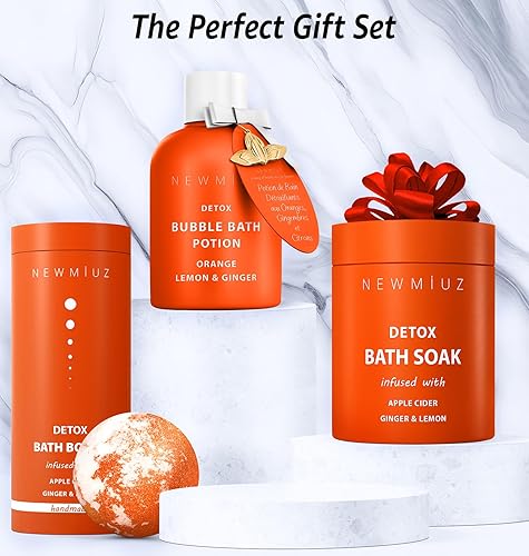 Miniatura 6 de Baño natural de burbujas de desintoxicación  Baño de burbujas cítricas de larga duración  remojo espumoso  Aceites esenciales de naranja jengibre