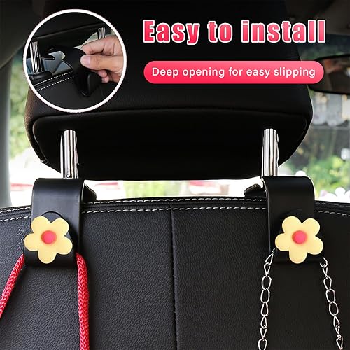 Miniatura 5 de 8 ganchos para reposacabezas de asiento de automóvil, organizador de almacenamiento para colgar ganchos de asiento de automóvil, ganchos adhesivos