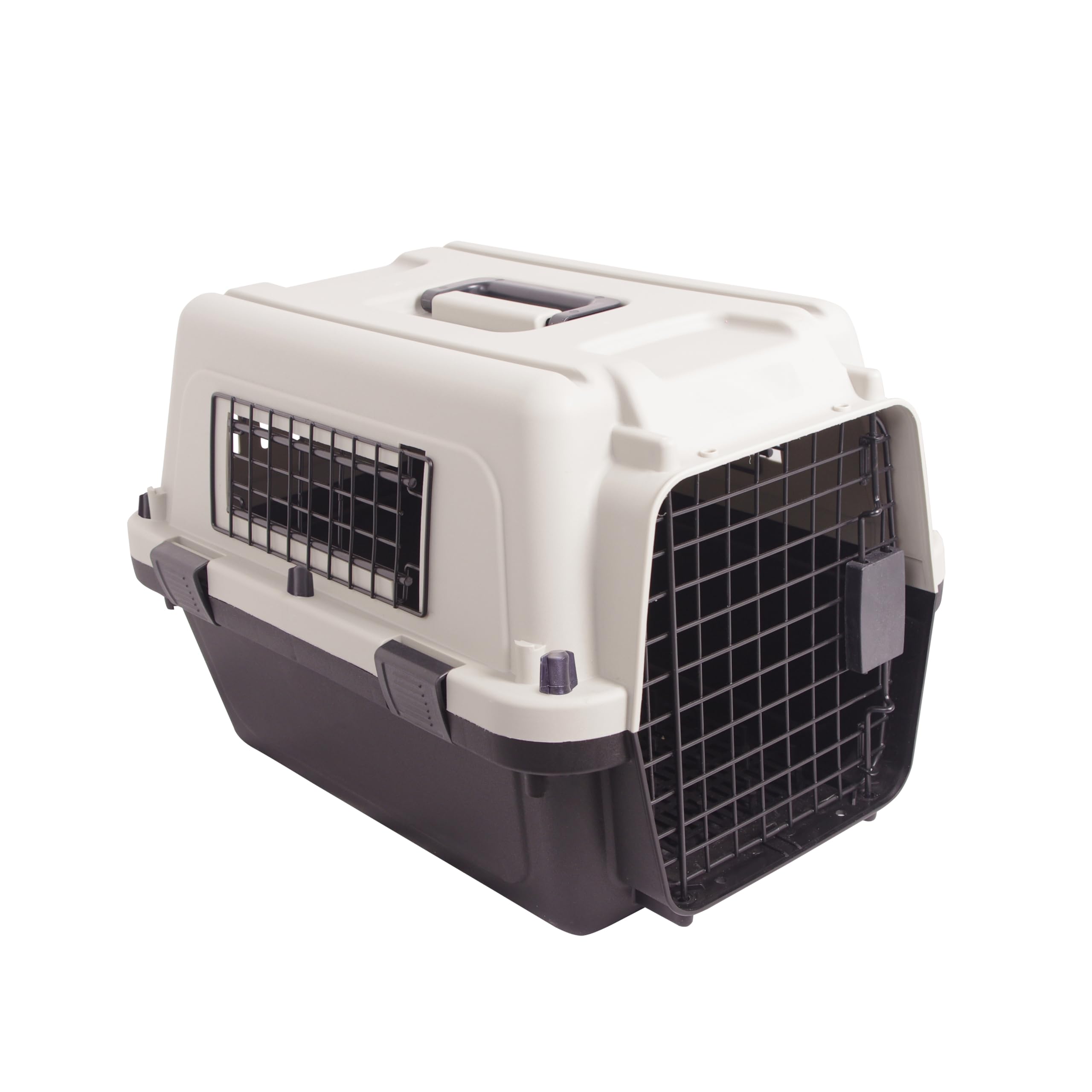 Hunde-/Katzenkiste aus Kunststoff, tragbar, für Reisen, Haustierhütte ohne Rad für Hunde/Katzen, klein, Hellbraun