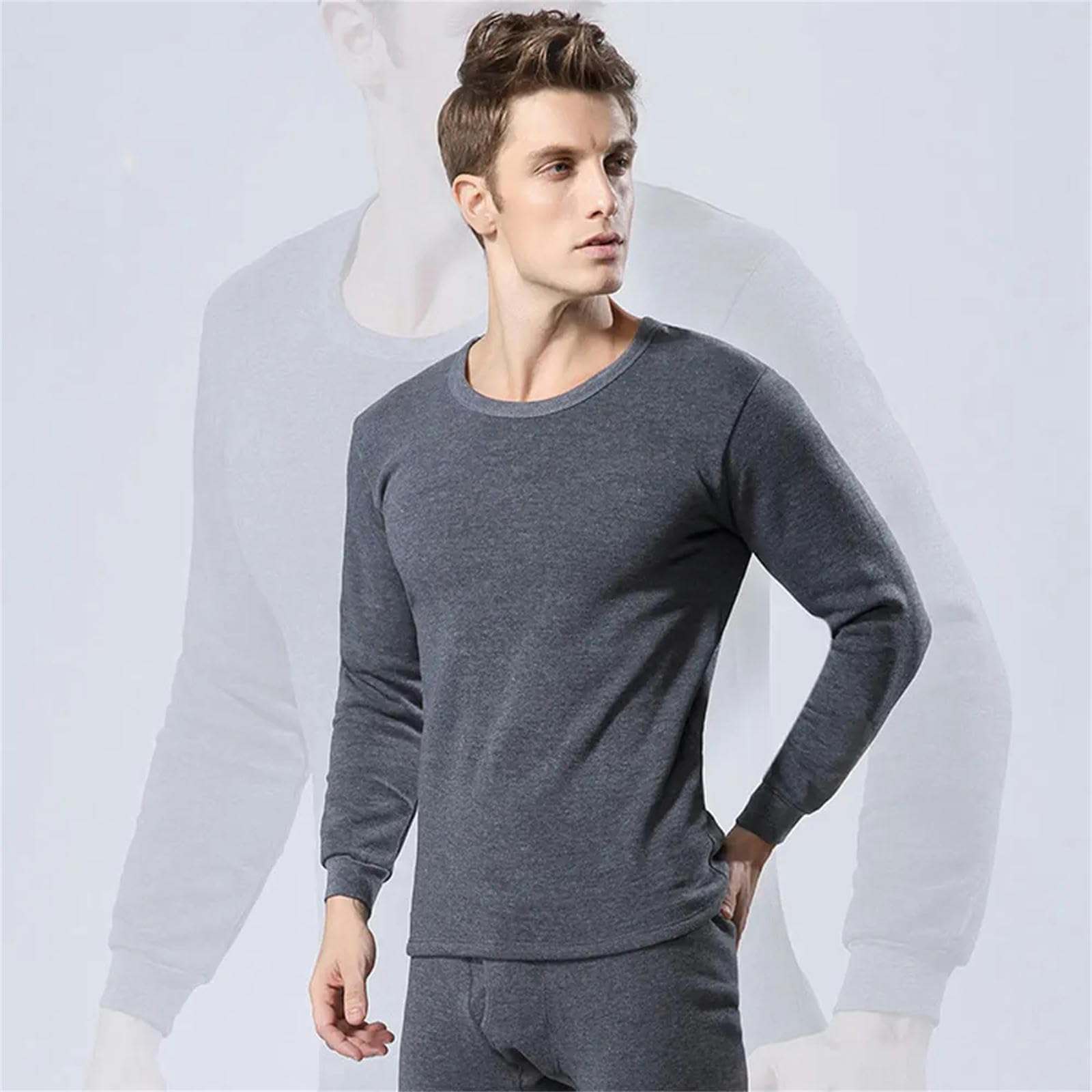 MdybF Abbigliamento Termico da Uomo S-XXXXL Uomini Set di Biancheria Intima Termica più Dimensioni Maschi