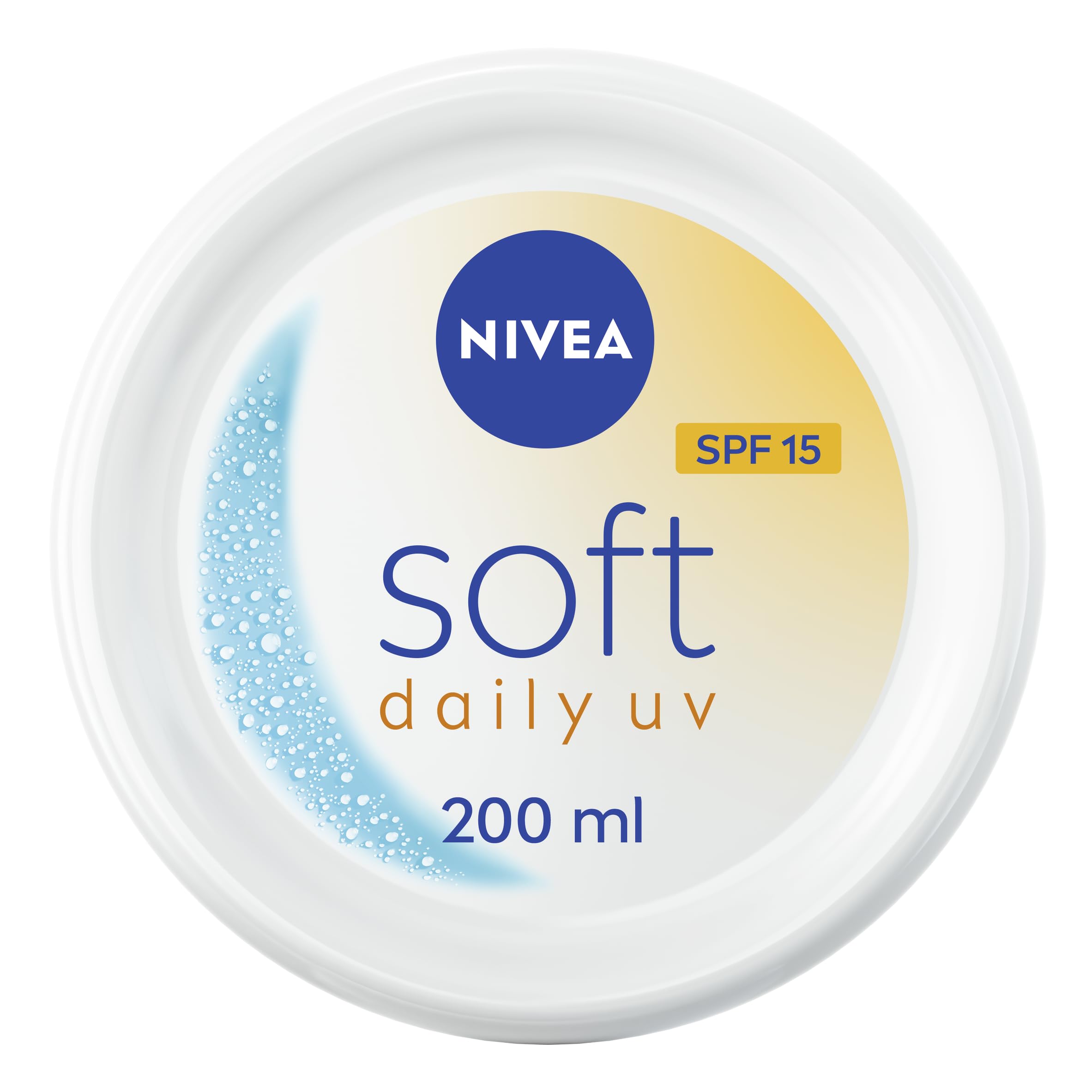 NIVEA Soft Daily UV SPF15 (200ml), 48H Moisturising Cream for Face, Body and Hands with Vitamin E and Jojoba Oil, Hand Cream with Factor 15 Sun Protection Moisturises Deeply, Vegan Formula Day Cream