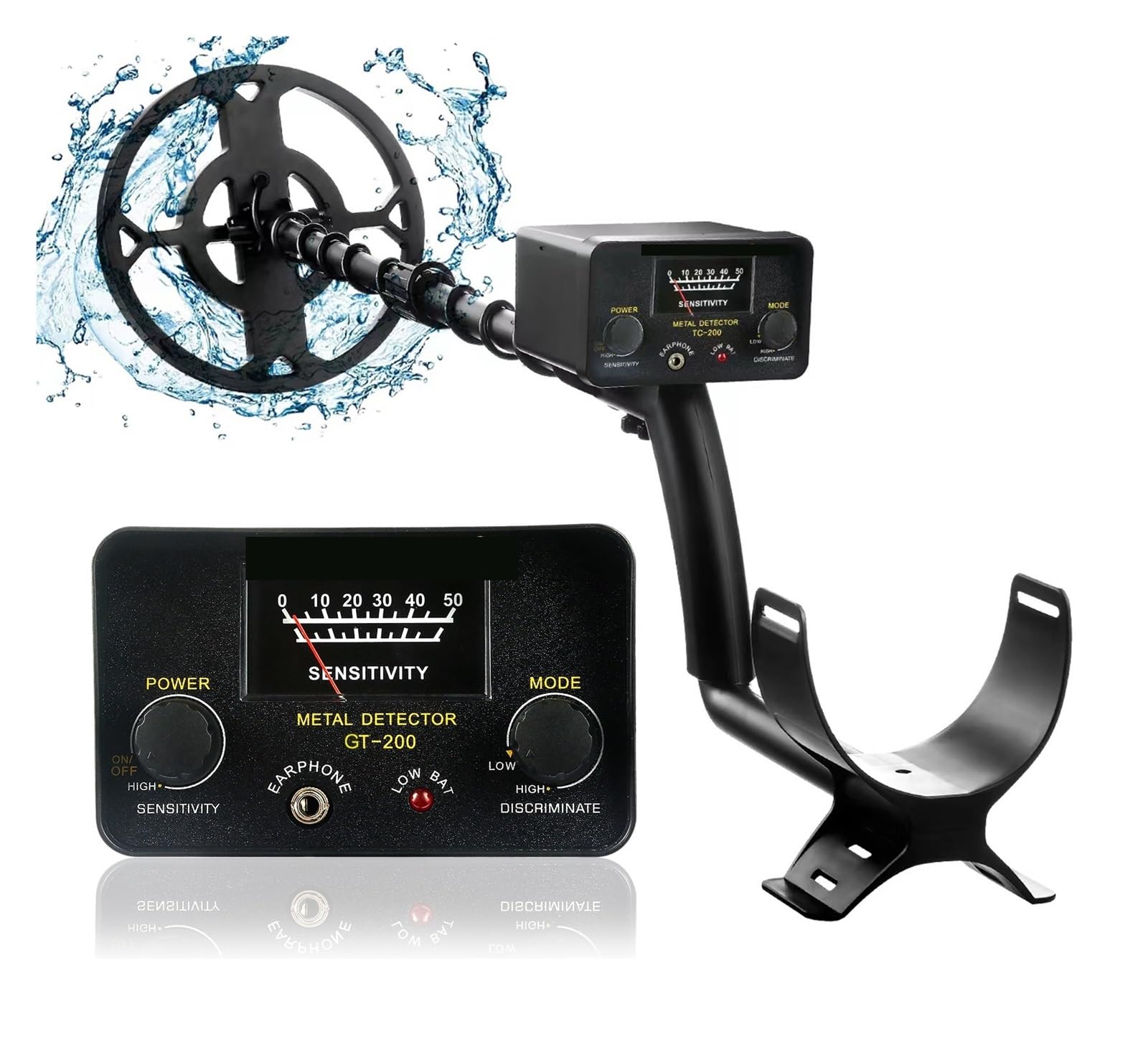 Cfwwsaq Gt200-1 Metal Detector, Metal Detector High Sensitivity Underground Iron Metal Gold Detector De Matales For Treasure Search(Gt200-1)