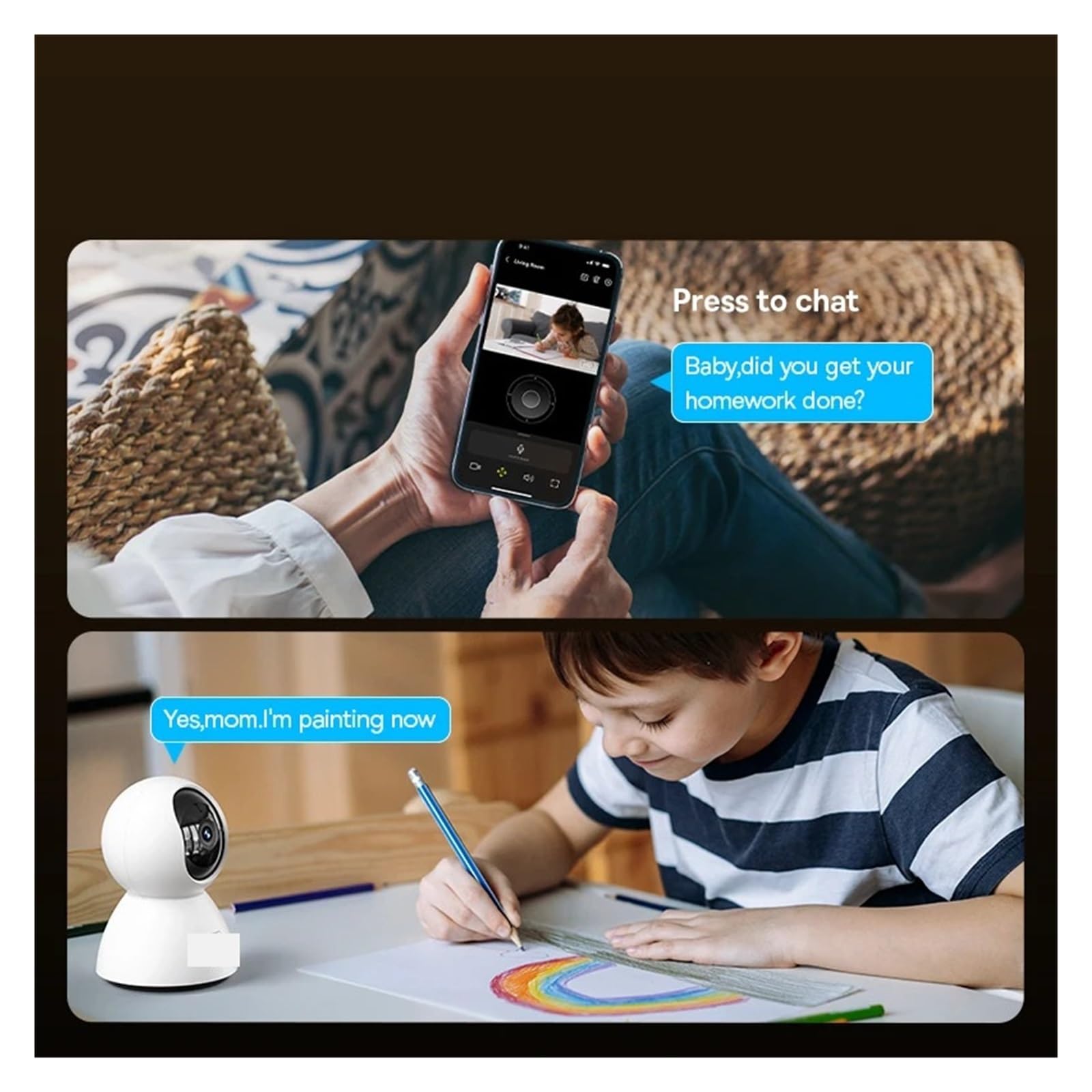 Caméra de surveillance de sécurité à domicile IP WiFi PT intérieure