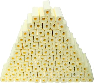 RealPlus 3.8" Long Large Aquarium Filter Media, 100pcs Ceramic Bio Media Blocks for Sump Tank Pond Fish Tank