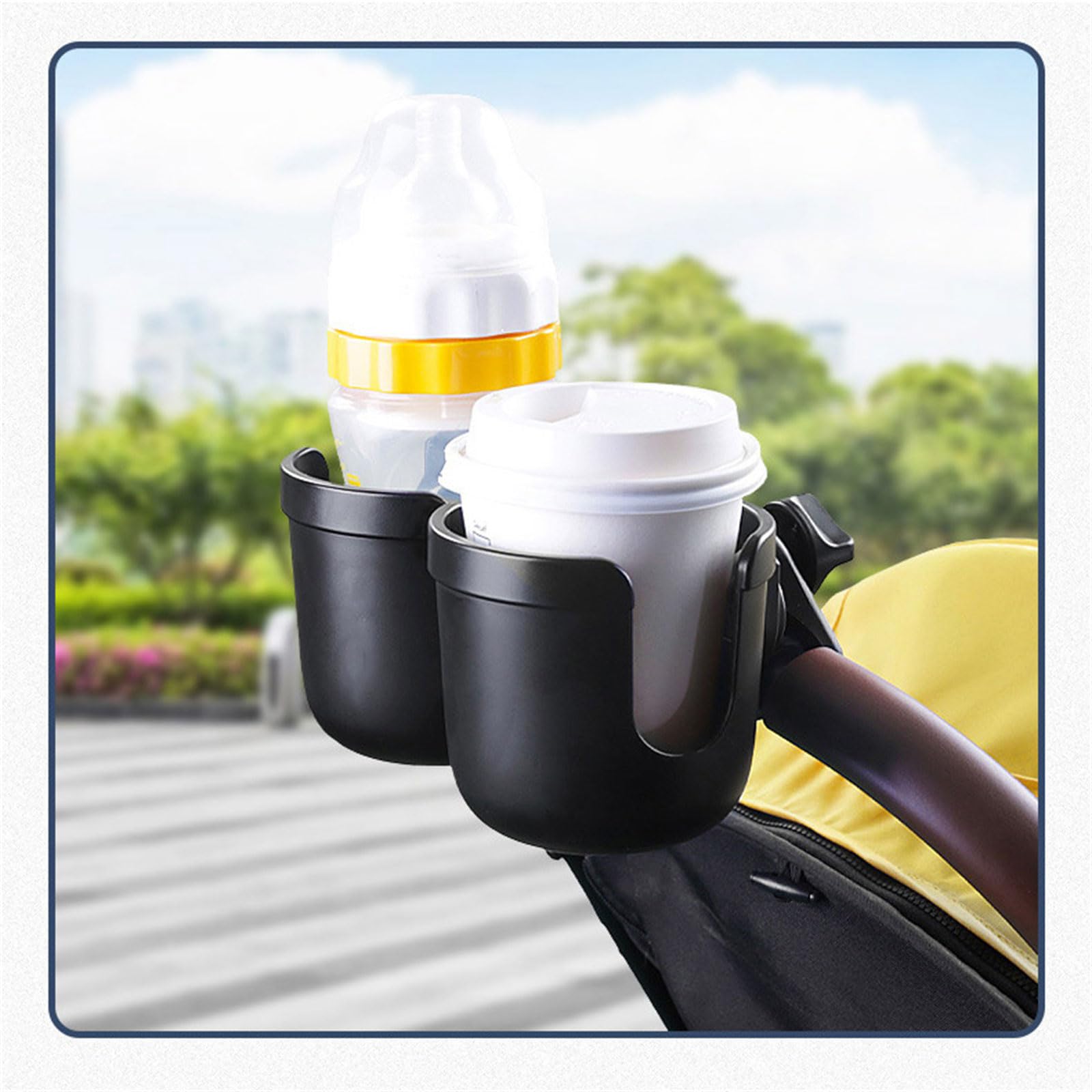 Porte-gobelet multifonction portable à clipser pour tricycles et landau
