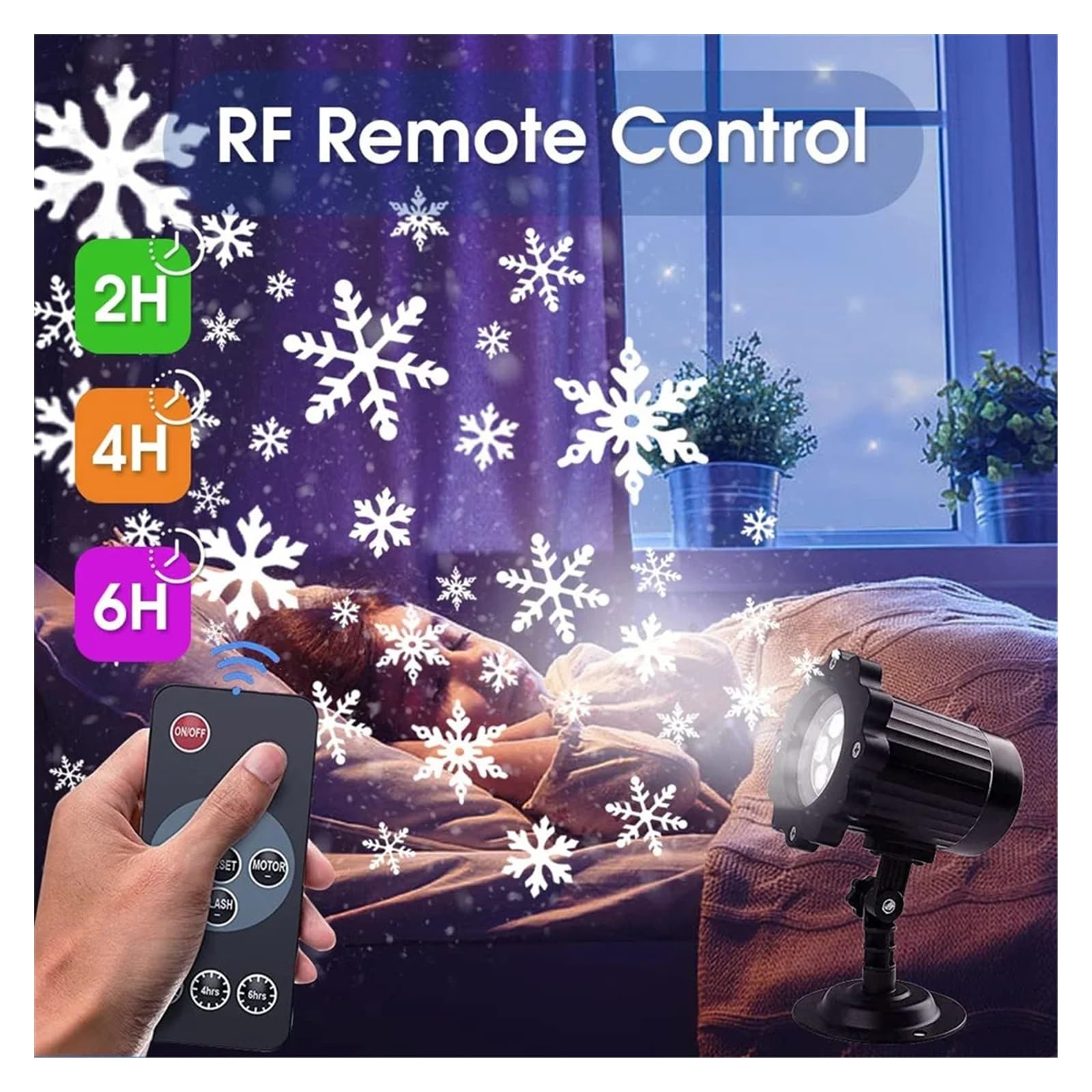 Il proiettore con fiocco di neve di Natale illumina la luce da palco a LED con effetto fiocco di neve impermeabile for esterni con telecomando for decorazioni natalizie