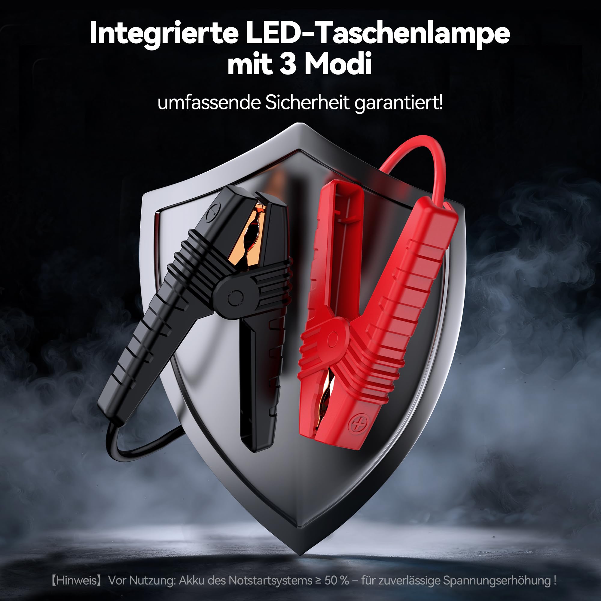 TECKNET Starthilfe Powerbank, 4000A Auto Starthilfe für 12V Fahrzeuge (Bis zu 10L Benzin/8L Diesel), Starter Powerbank mit LED, 2 Schnelllade USB Ausgänge, Batterie Jump Starter mit Starthilfekabel