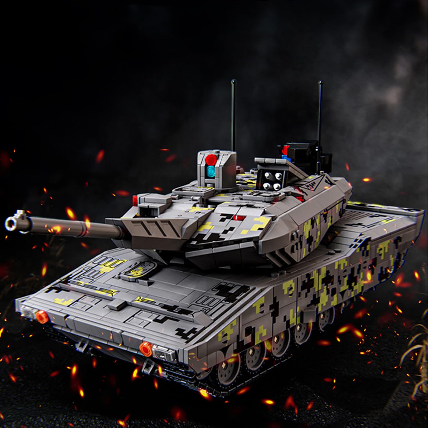 Technik Militär Panzer Bausteine Kit, 2235 Teile Panther KF15 Klemmbausteine, WW2 Army Panzer Konstruktionsspielzeug Modellbausatz, Kompatibel mit Großeren Marken