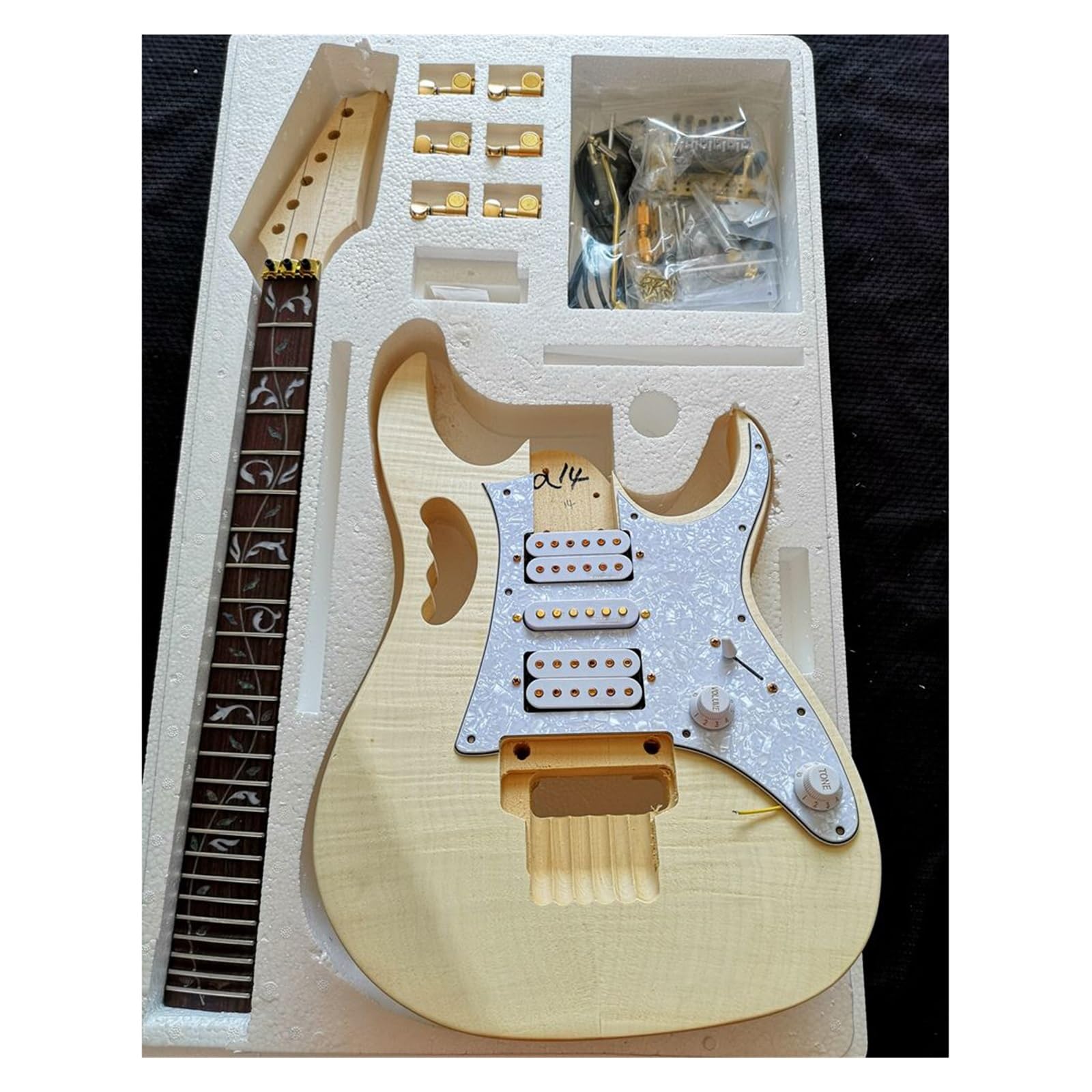 Unfinished Guitar Body Double Rocker Electric Guitar Production Kit Tiger Maple Basswood Solid Wood Body(A14)