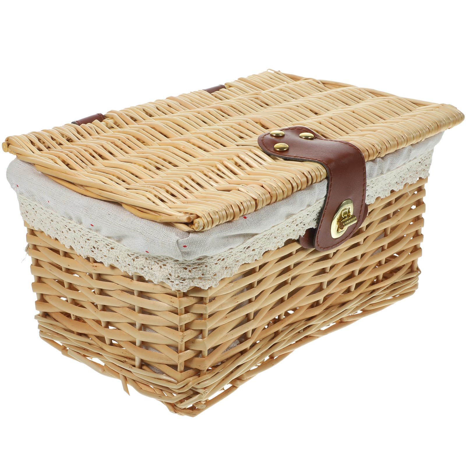 Panier de rangement en osier coton rustique pour vêtements bureau