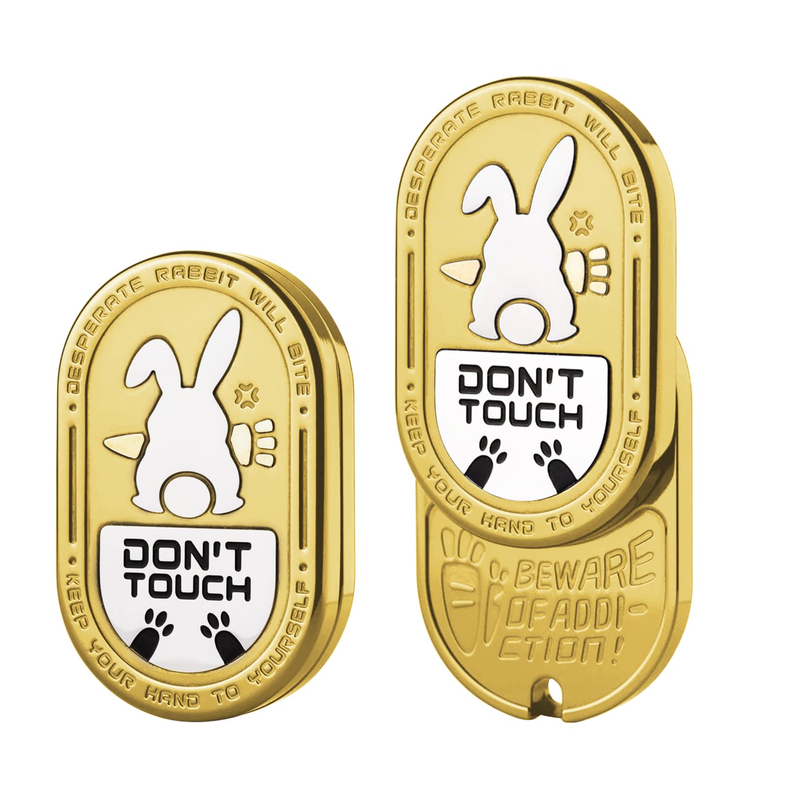 HIDEDC Desperate Rabbit Fidget Slider | Lightweight & Portable | EDC Metal Fidget Toys Adults ADHD Tools Executive Desk Toy for Keep Focus & Anxiety Relief (Steel Gold) — image 1