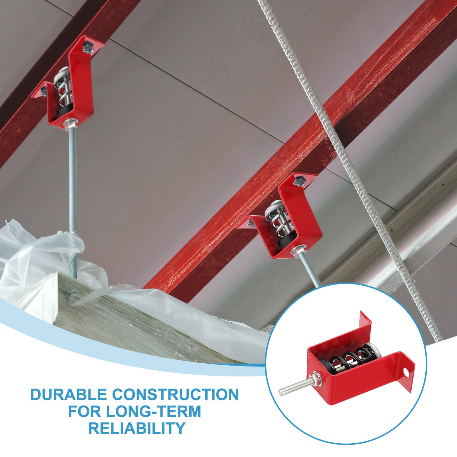 PATIKIL Supporti Antivibranti A Soffitto Con Isolatore A Molla, 2 Pezzi 80kg Supporti Meccanici Antivibrazione Per A/C Processore D’Aria Camera Da Letto Home Theater Studio,(HV) Rosso