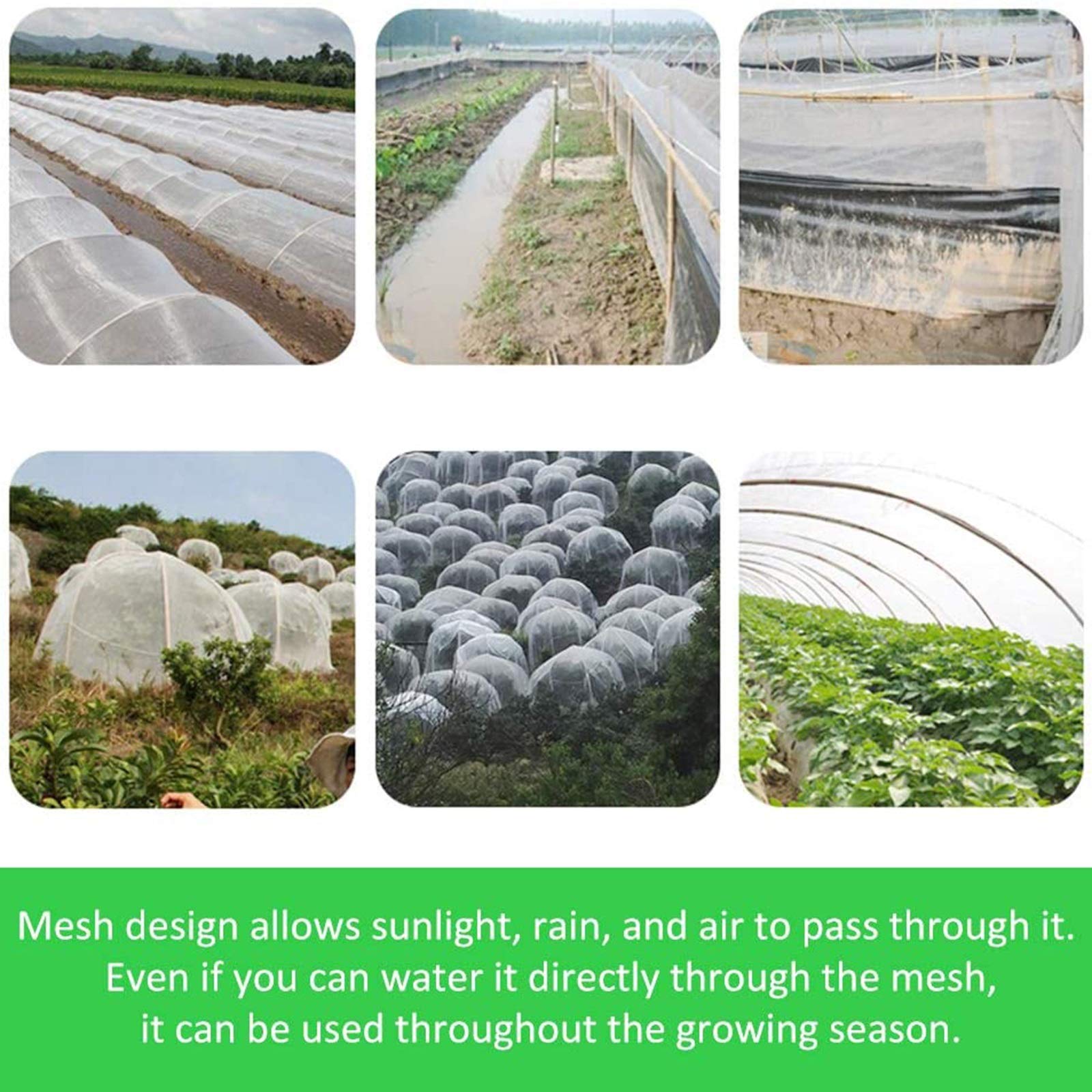 Rete Protettive da Giardino Anti Insetti, Cappuccio Protezione Piante Anti-Bird Net, Insetti Protezione Net Maglia Fine per Serra Piante Fiori, Frutta e Verdura(3x15m)