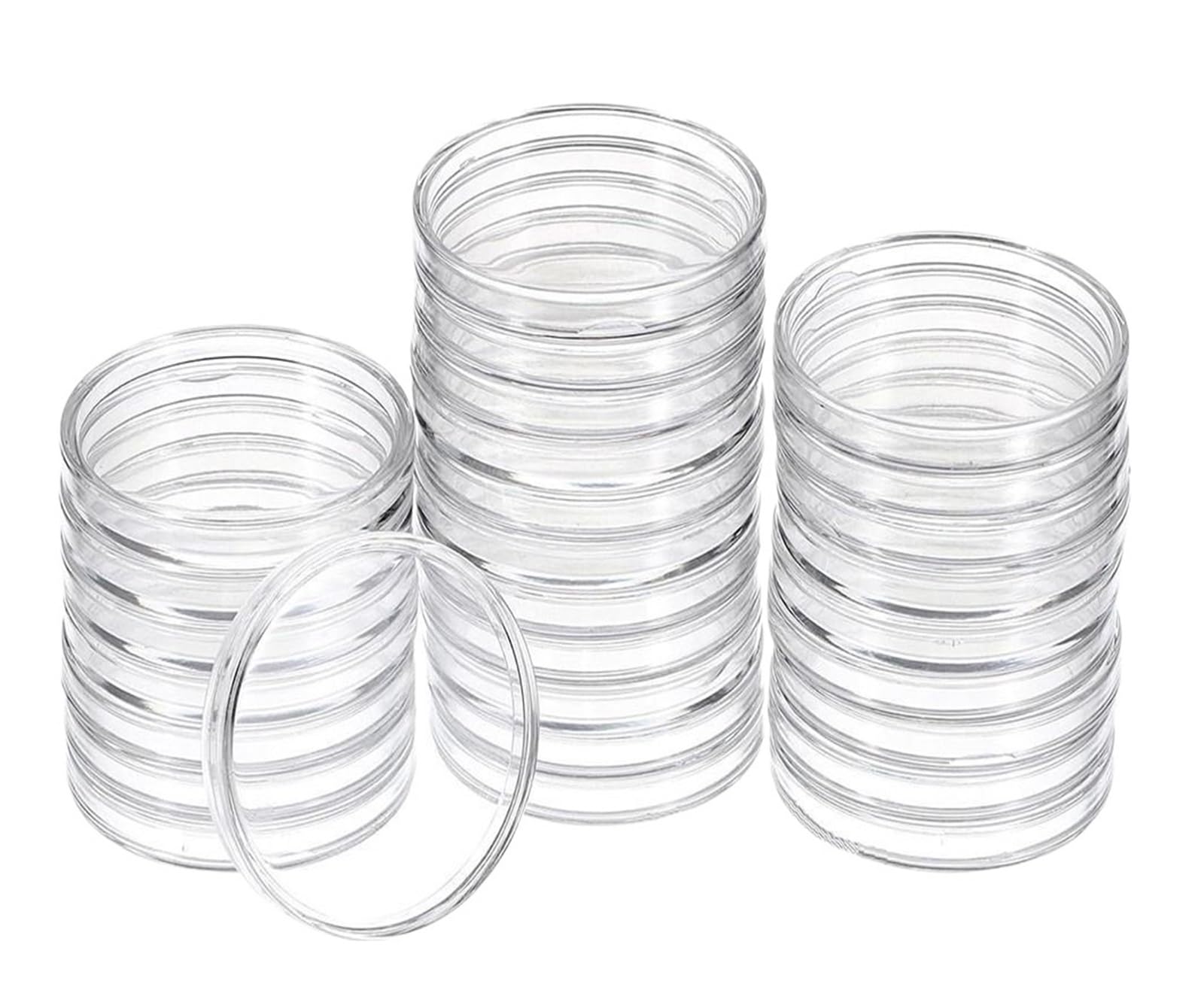 Portamonete, 10 capsule trasparenti per monete, in plastica, protezione per la casa (40 mm)