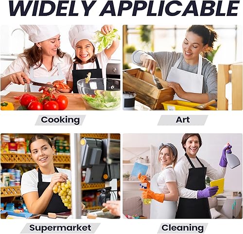 Miniatura 5 de Suhine Paquete de 36 delantales lisos a granel con 2 bolsillos, delantales unisex lavables a máquina, delantales de chef para cocina, restaurante,