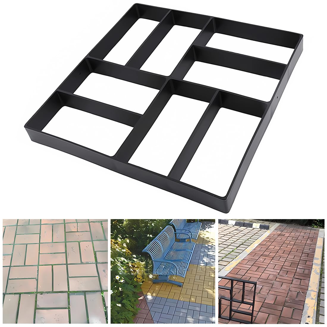 Molde de Hormigón Formulario Concreto Forma Pasarelas Encofrados para Hacer pavimentos/Caminos/Suelos de Jardín, Patio, Balcón, Terraza (B)