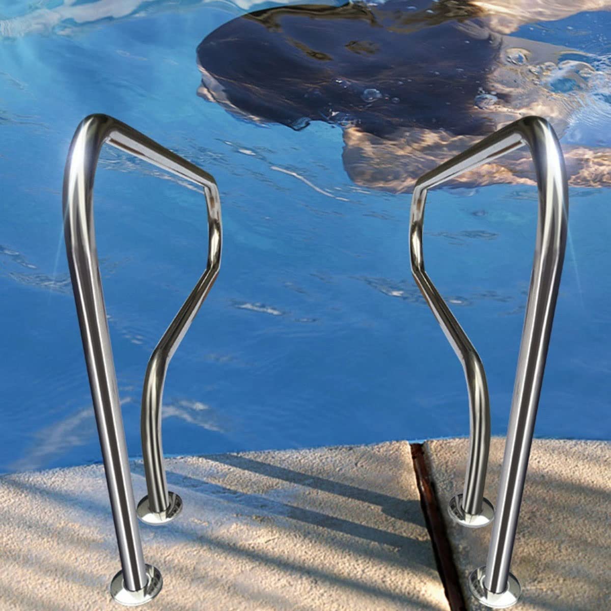 Barandilla De Piscina De Acero Inoxidable 304, Pasamanos De Piscina De Seguro Y Antideslizante, 250kg Capacidad De Carga, Fácil Montaje, 125x80cm (Size : 1 PCS)