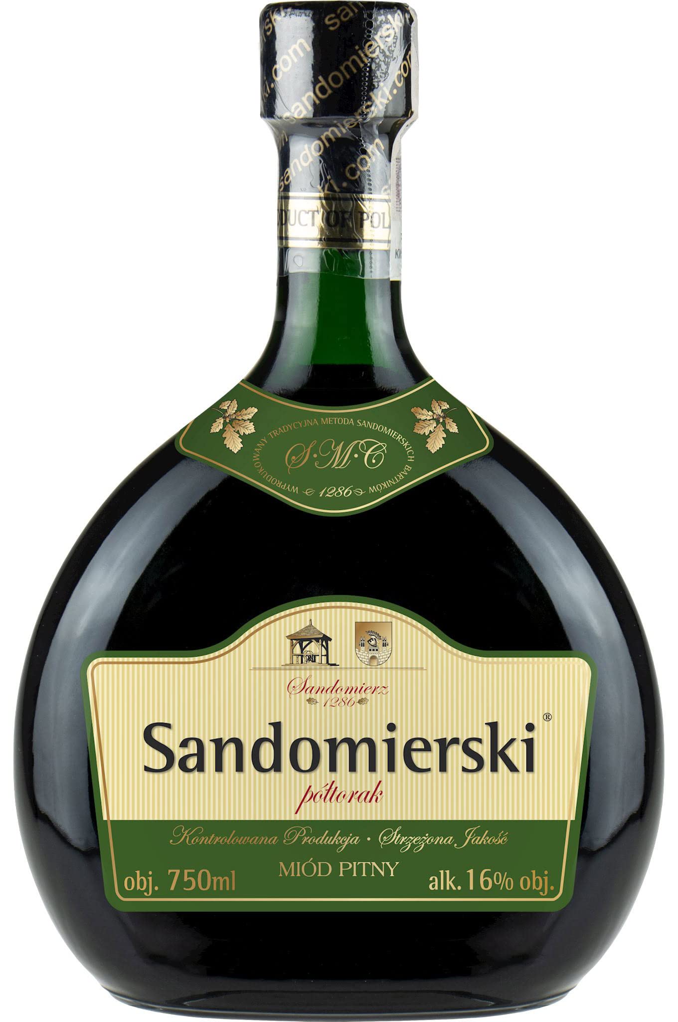 Sandomierski Met Honigwein Eineinhalber - Półtorak-Honig | 750 ml | 16% Alkohol Metwein | Polnische Produktion | Geschenkidee | 18+