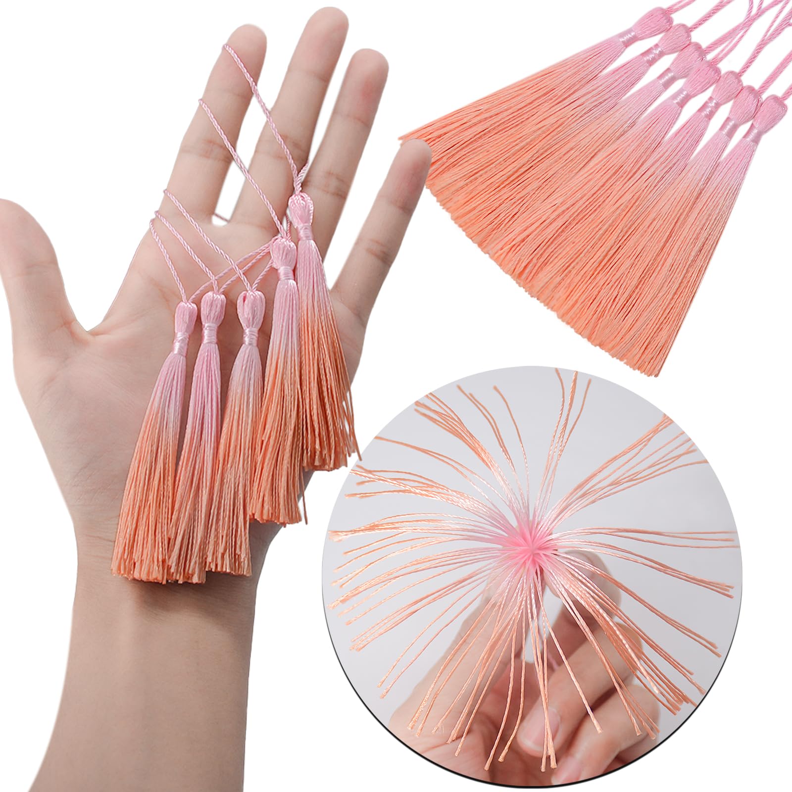 50PCS Mini Silk Tassel for Craft DIY Bookmark Cute Jewellery Making Beaded, Girl Earring, Keyring, Graduation, Small Key - Image 3