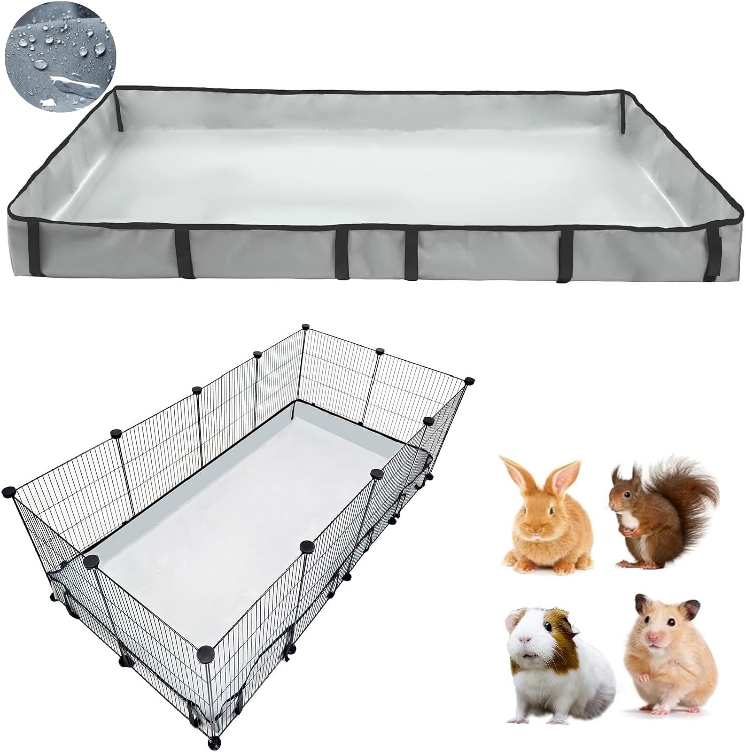 DZWLKJ Guinea Pig Cage Liner Tarp Bottom Waterproof and Washable Base Also for Rabbits, Bunny, Chinchesillas, Hedgehog, Ferrets and Other Small Animals(24×48 inches)