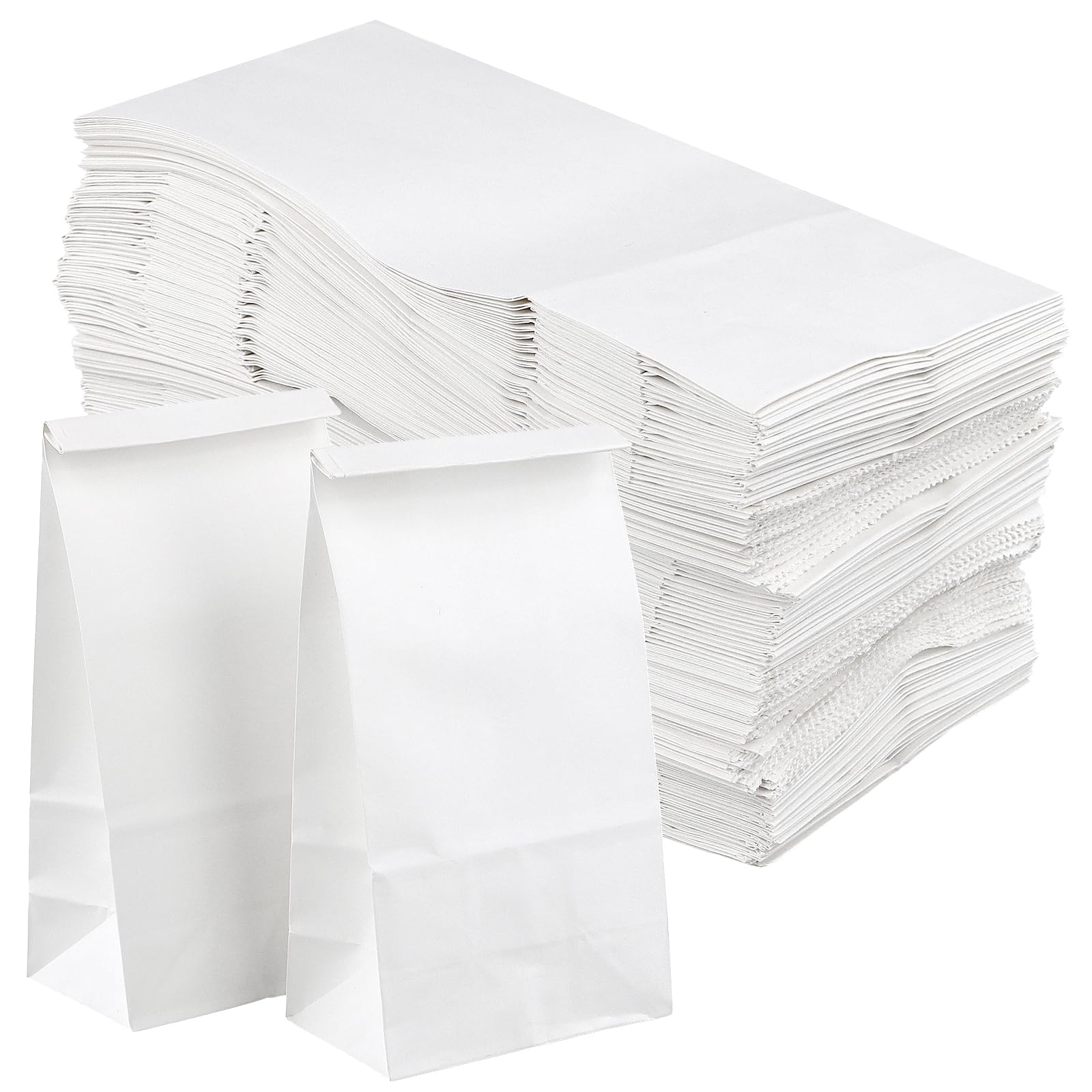 Joikit White 400Pcs 9 X 5.5 X 17Cm Paper Food Bags, Small Kraft Paper Lunch Bags For Bread Fruit