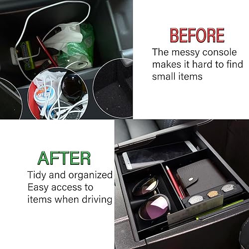 Miniatura 3 de Compatible con accesorios Toyota Tundra Organizador de bandeja de consola central para Tundra 2007-2020 2021, bandeja de almacenamiento secundario
