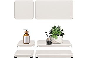 4PCS Quick Drying Diatomite Stone Tray for Kitchen and Bathroom