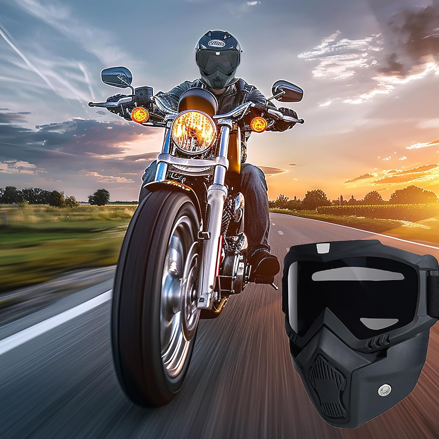 Paintball Mask Anti Fog, Full Face Tactical Mask Goggles Detachable for Motorcycle Cycling Skiing Halloween CS Game Cosplay (Black) 3