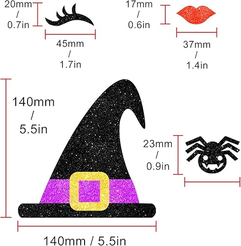 Miniatura 3 de Gorro de bruja de Halloween, decoración de pastel de murciélago con pestañas, púas de labio de ala para Halloween, temática de terror, fantasía,