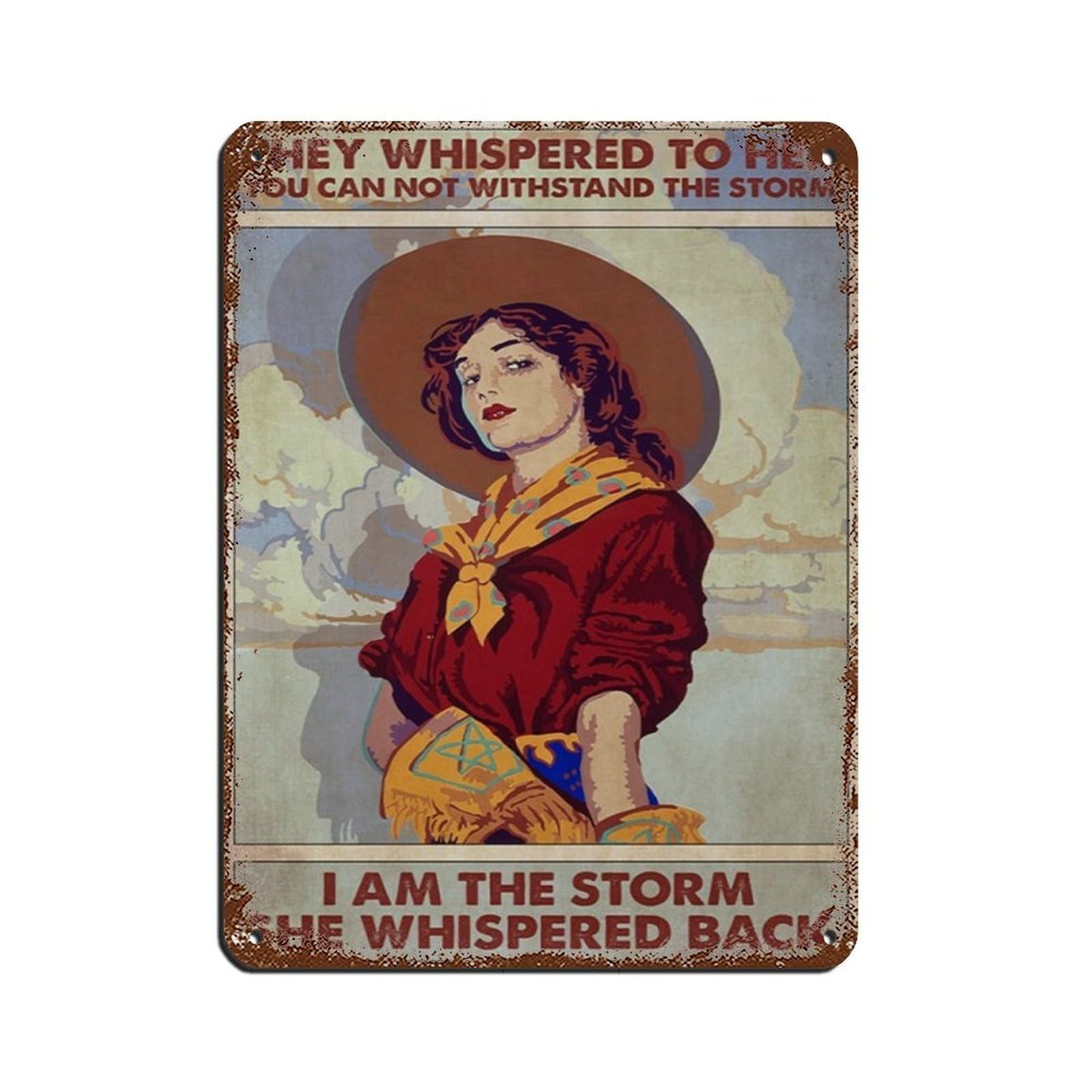 Cowgirls Poster Tin Sign Vintage Metal Pub Club Cafe Bar Home Wall Art Decoration Poster Retro 12x16inch(30x40cm)