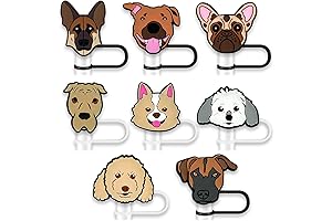 Dog Straw Topper for Stanley Cup - Amazing 8Pcs Dog Straw Cover...