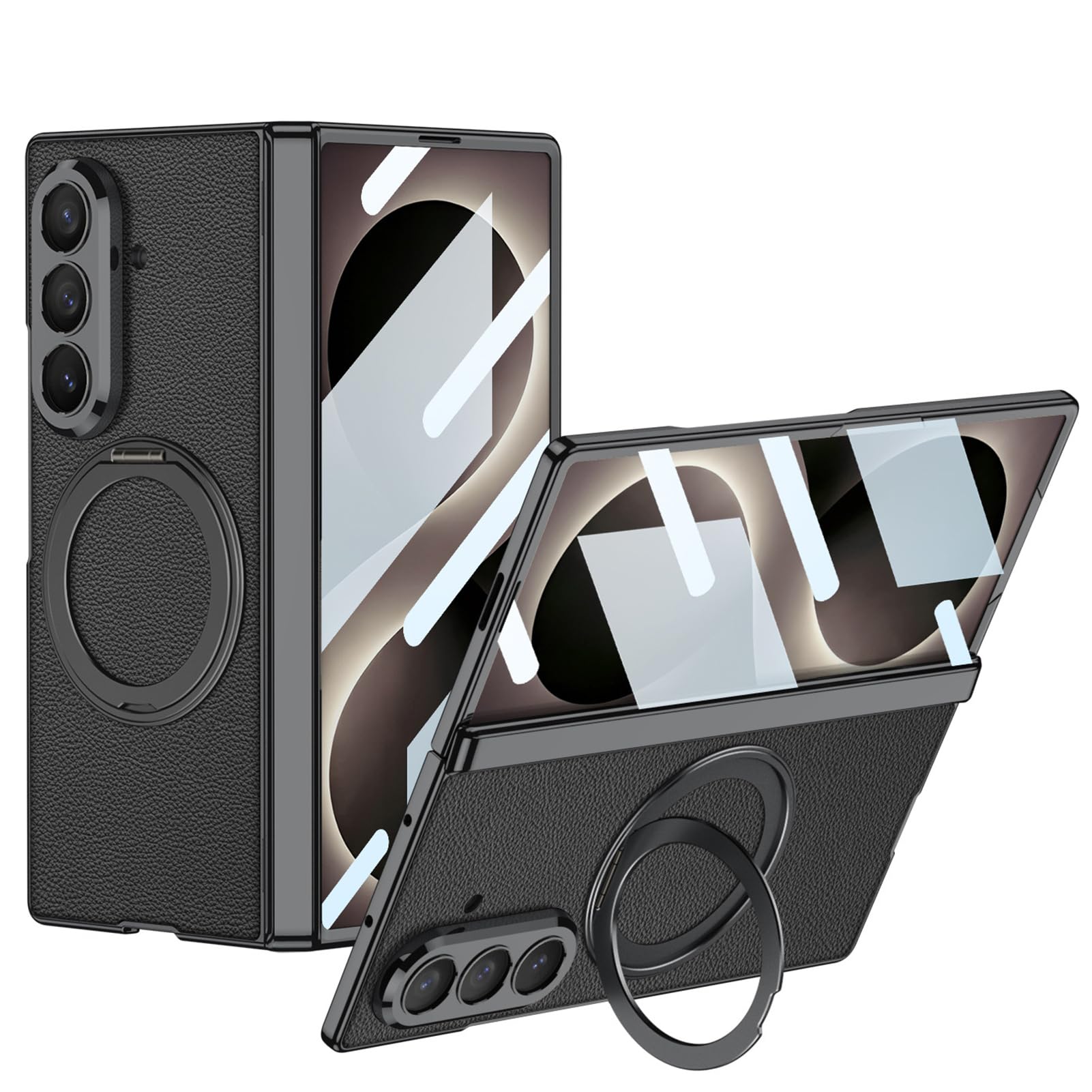 Custodia cerniera for Samsung Z Fold 8 Ultra pelle litchi