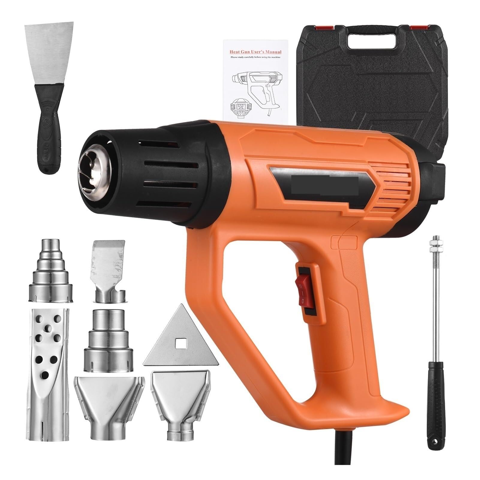 2000W 220-240V Gun Tool Kit with 6 Nozzles for Heat Shrinkage Drying (Color : US Plug, Size : 2000W+Above) (Us Plug 2000W+Above)(Uk)