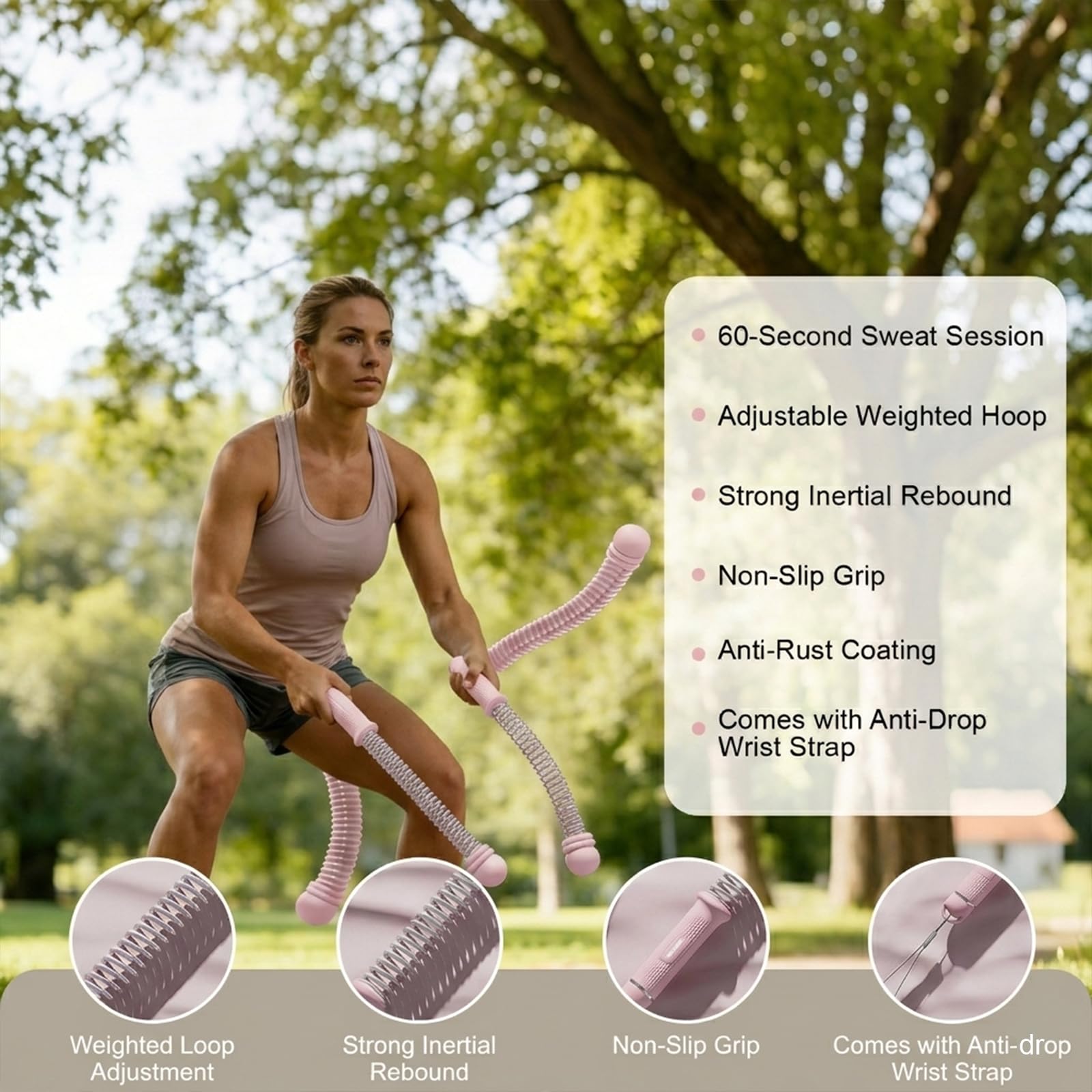 2 Piezas Battle Rope, Cuerda De Batalla, Cuerda Ejercicio, Resistencia Ajustable Equipo Fitness, para Entrenamiento En Casa, Gimnasio, Cardio, HIIT, Musculación