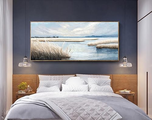 Vista 248 de AMATOP Arte para pared, flor enmarcada pintada a mano, pintura al óleo sobre lienzo, galería, obra de arte floral moderna, envuelta para la Pintura